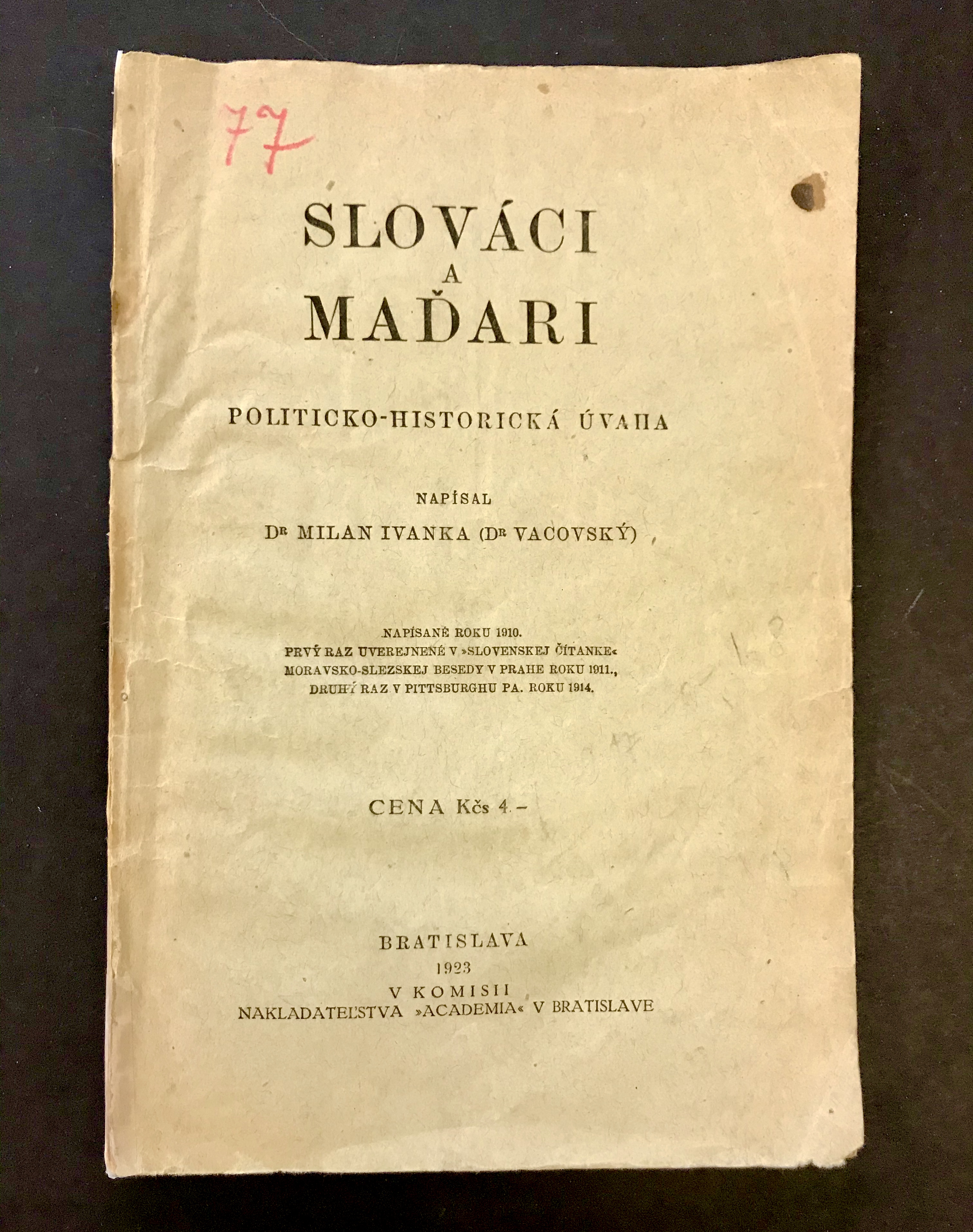 Slováci a Maďari. Politicko-historická úvaha