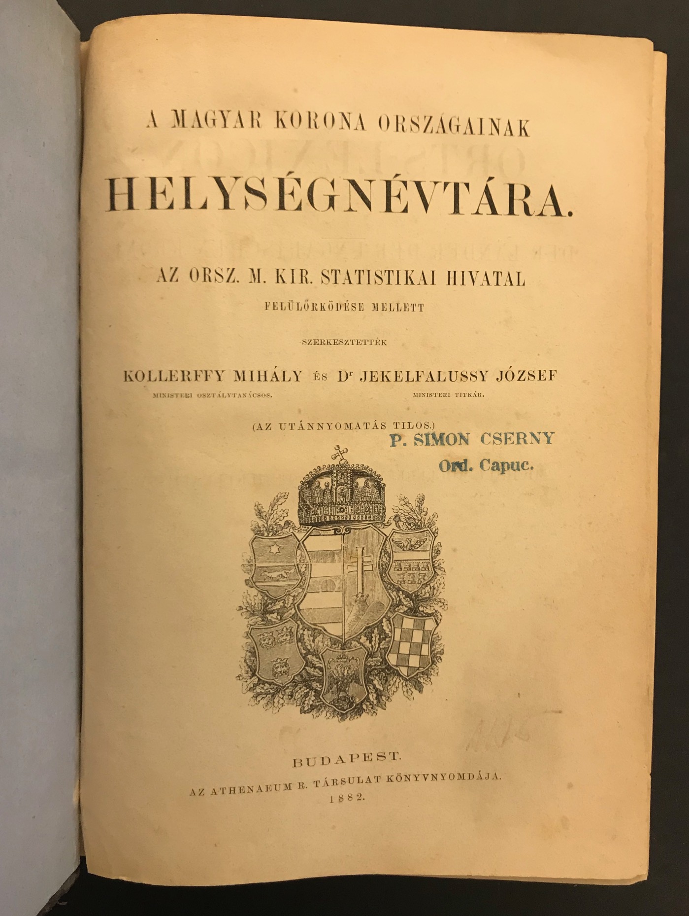 A magyar korona országainak helységnévtára