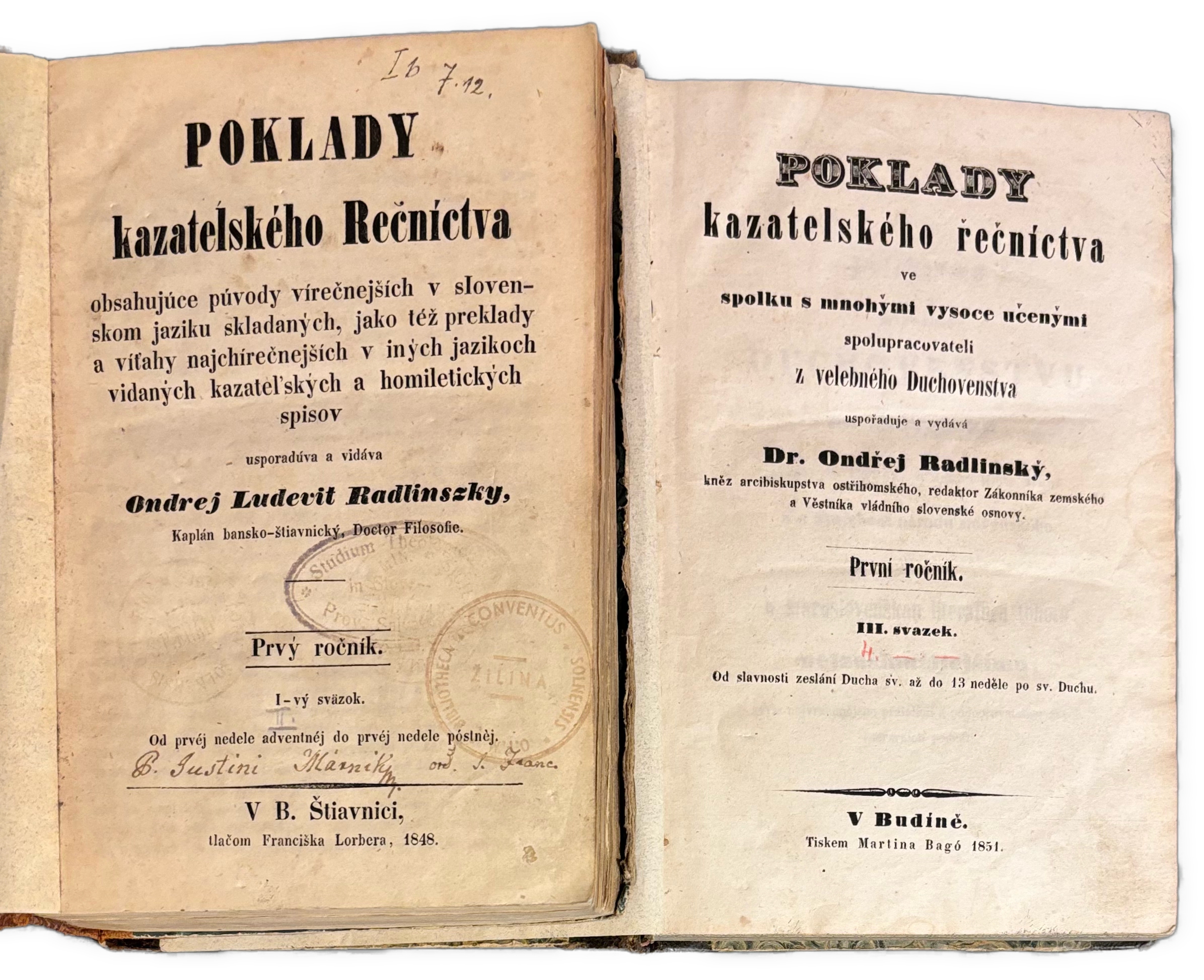 Poklady kazatelského rečníctva I. roč. zv. I.-IV. v 2 zväzkoch
