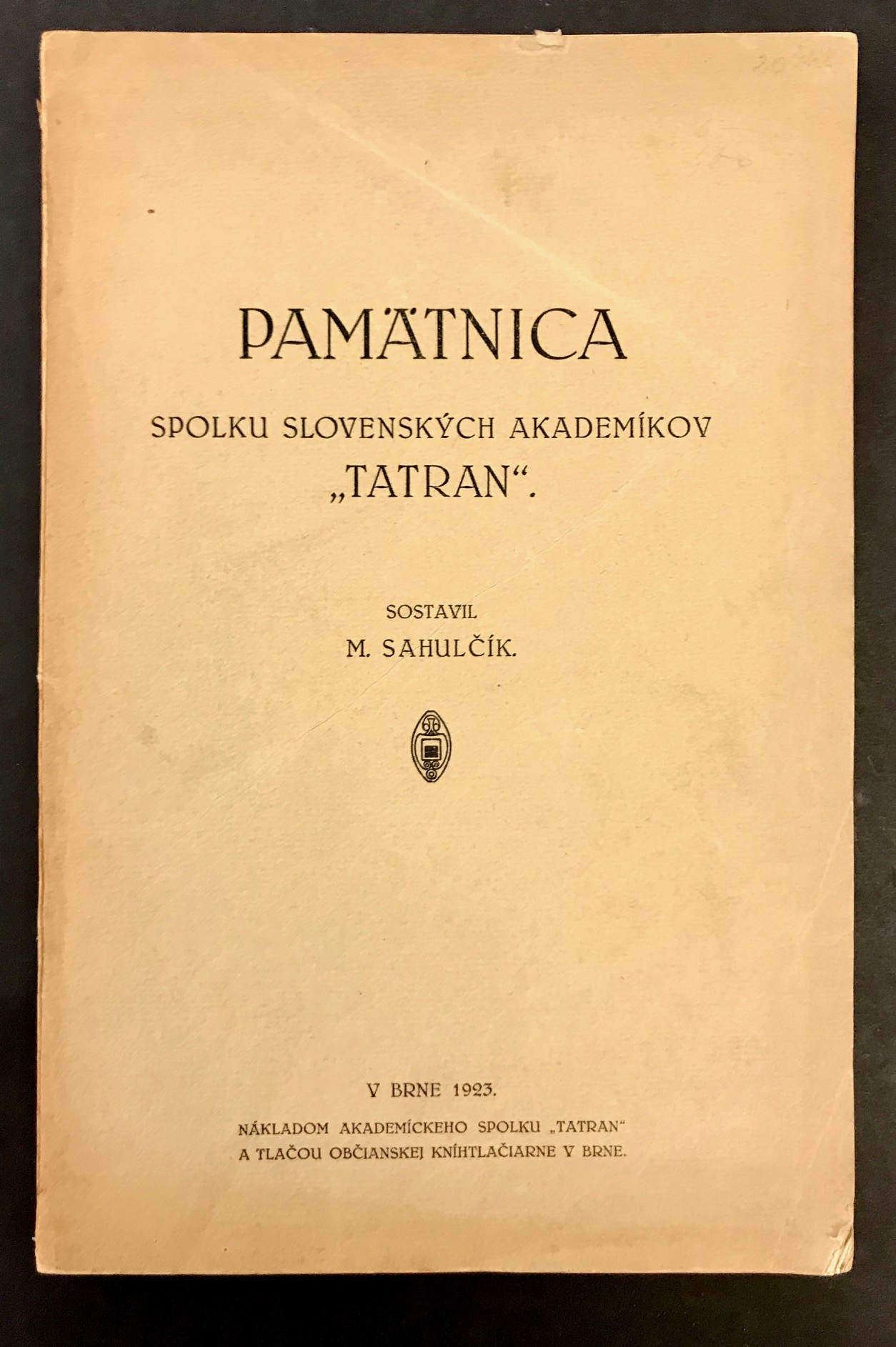 Pamätnica spolku slovenských akademikov "Tatran"
