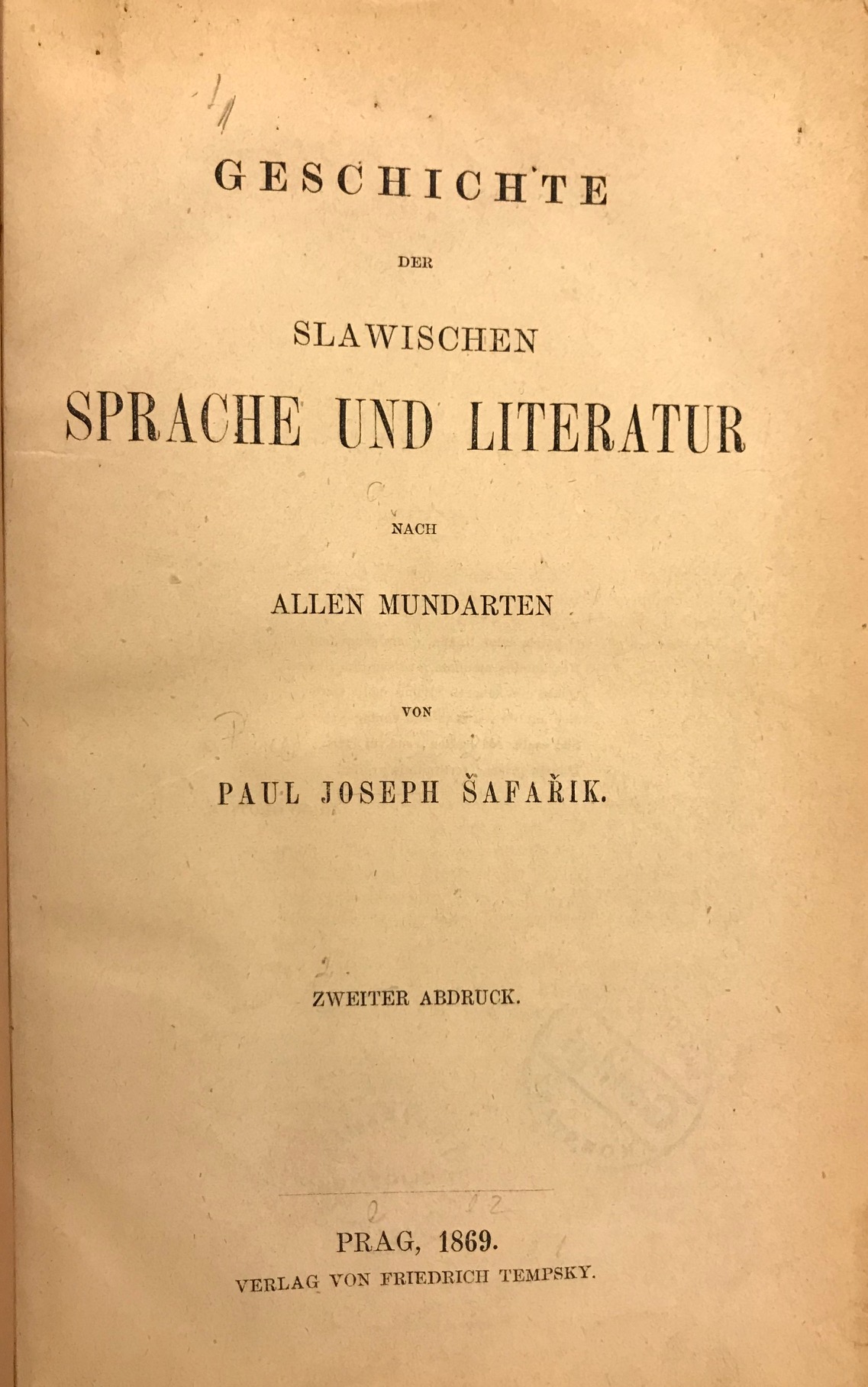 Geschichte der slawischen Sprache und Literatur nach allen Mundarten
