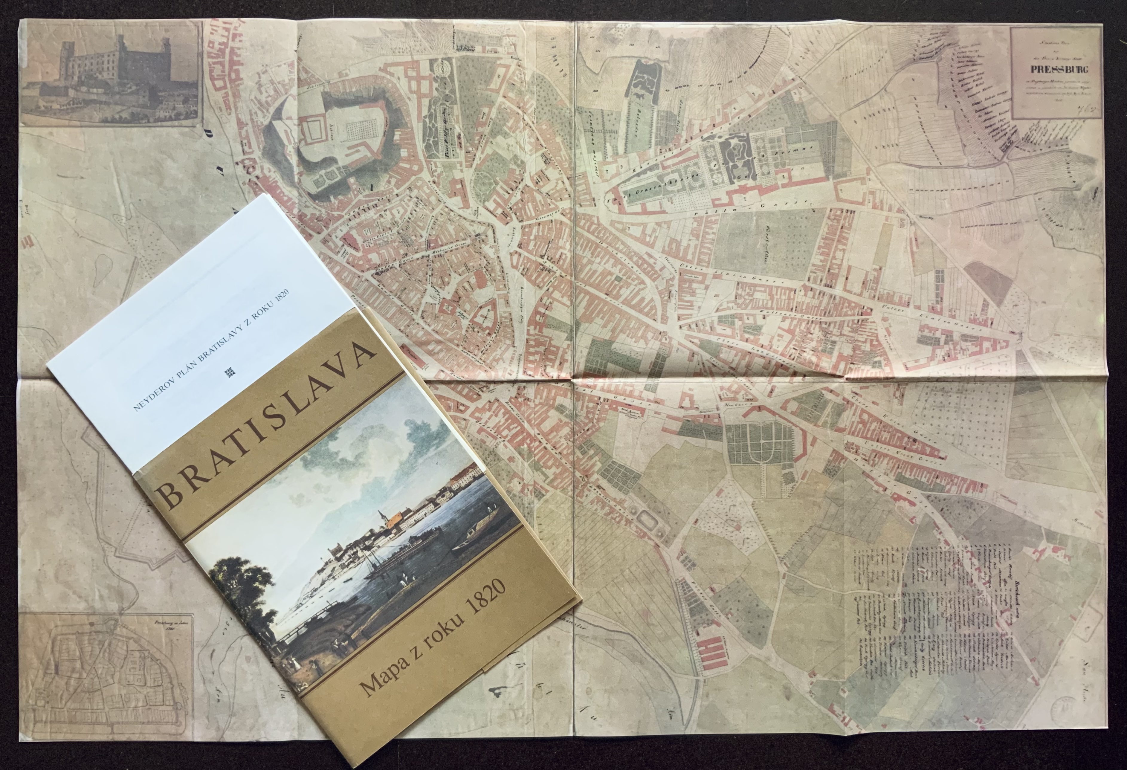 Bratislava - MAPA : Neyderov plán Bratislavy z roku 1820 (faksimile) 