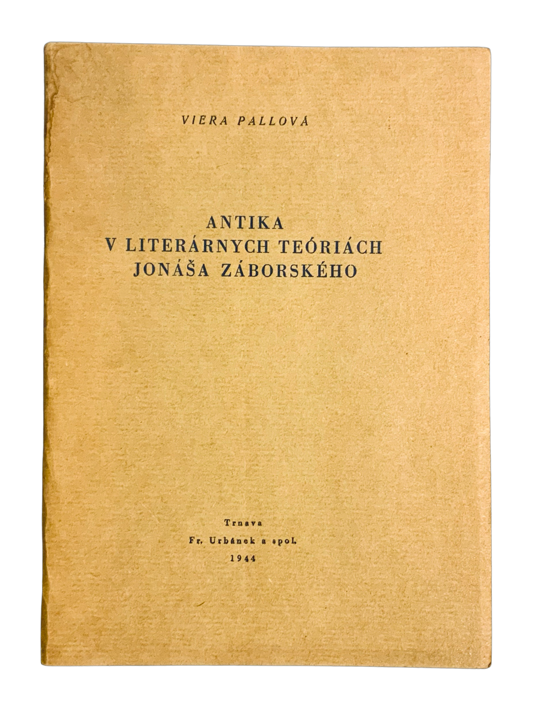 Antika v literárnych teóriach Jonáša Záborského