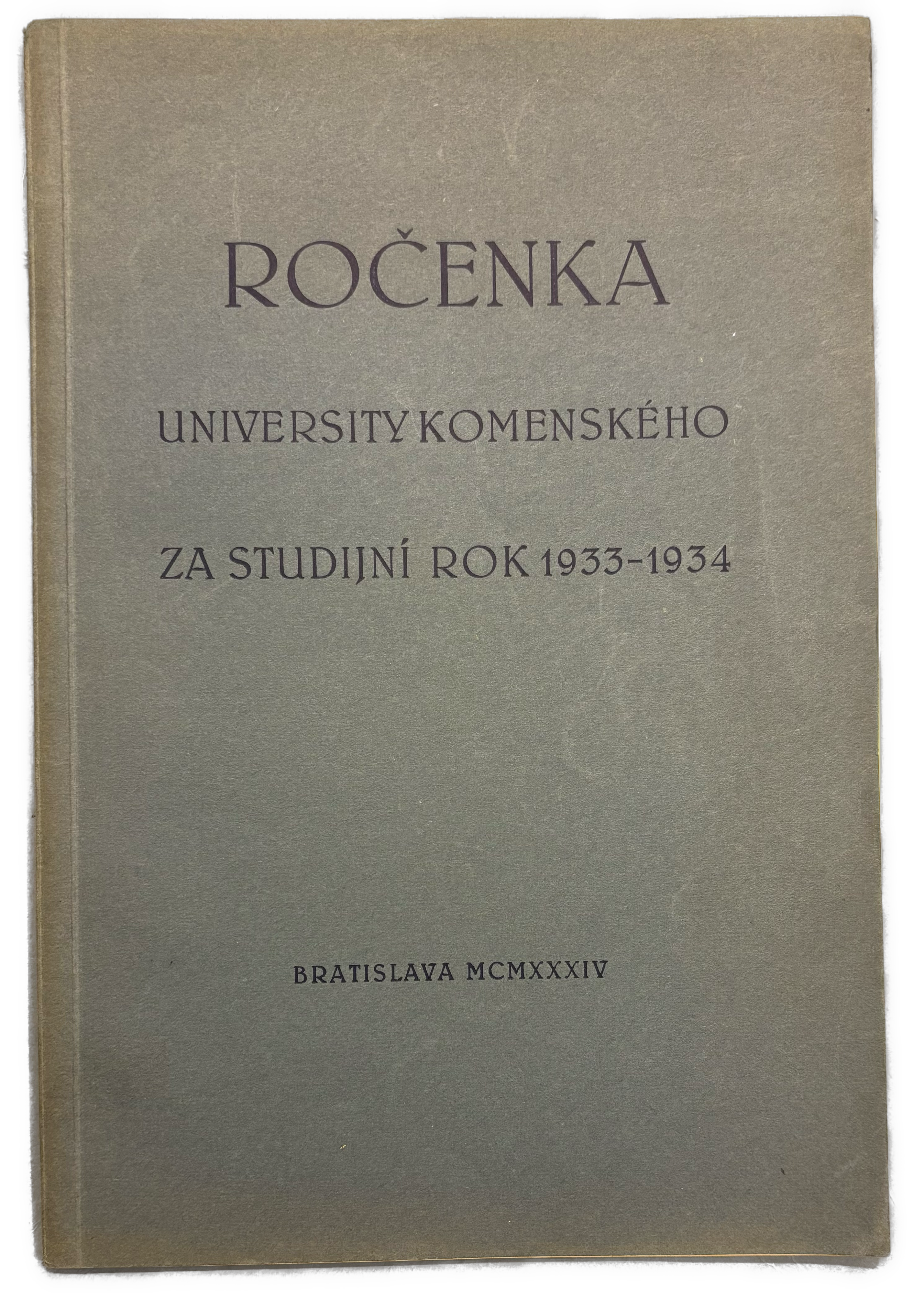 Ročenka Univerzity Komenského za studijní rok 1933 - 1934