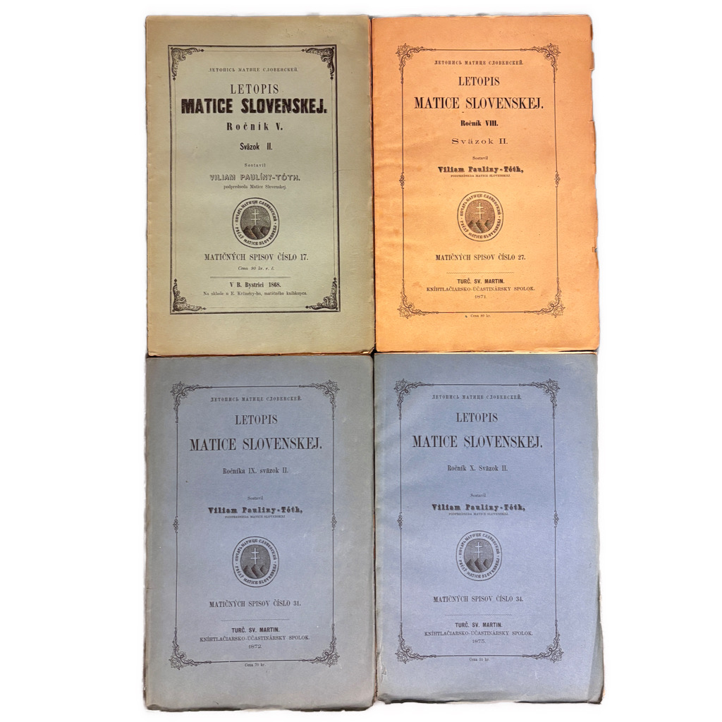 SLOVENSKÉ DEDIČSTVO - Letopis Matice slovenskej Ročník V., zväzok II. (1868), Ročník VIII., zväzok II. (1871), Ročník IX., zväzok II. (1872), Ročník X., zväzok II. (1873). IMG 1334
