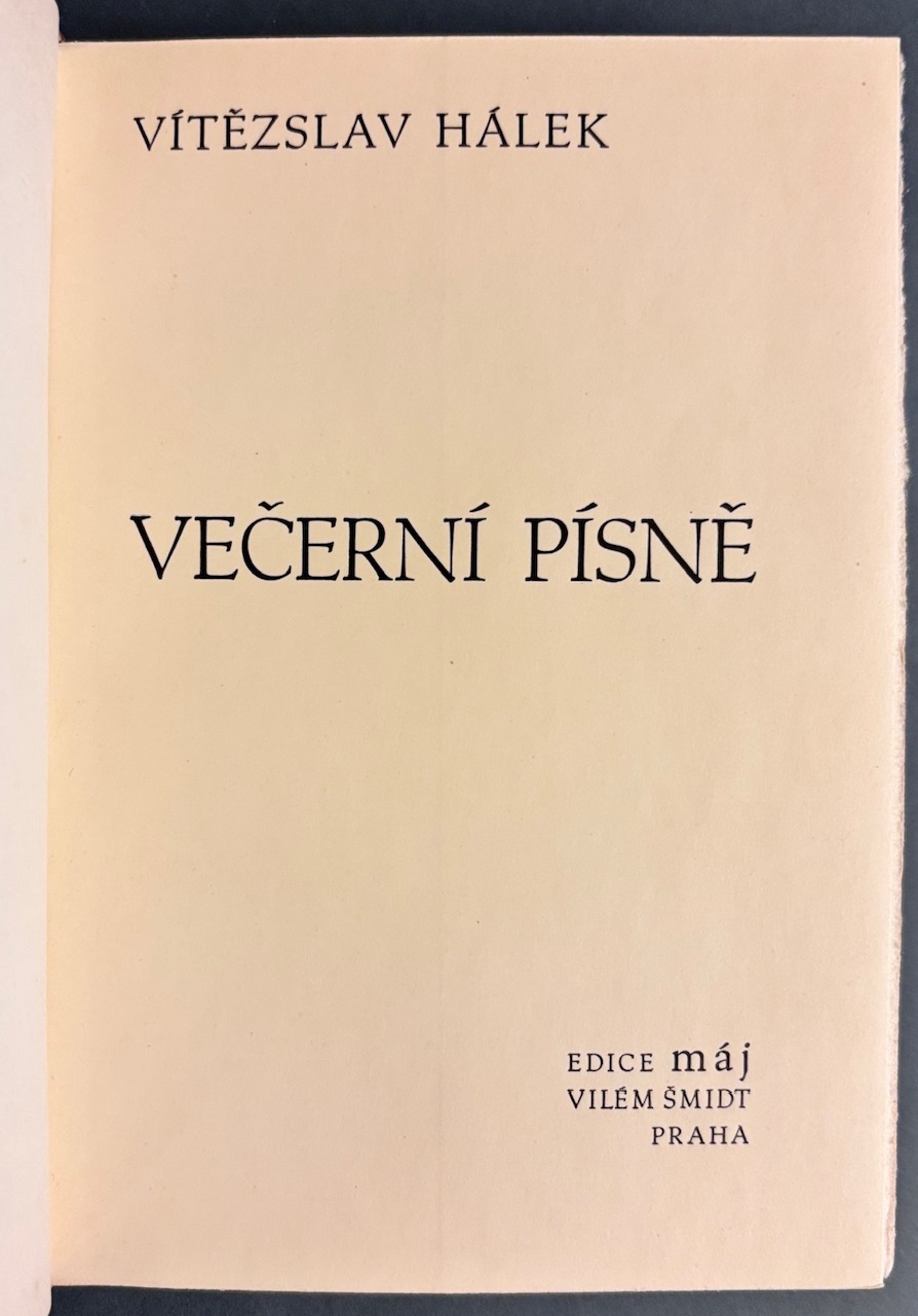 Večerní písně - Čislovaný exemplár