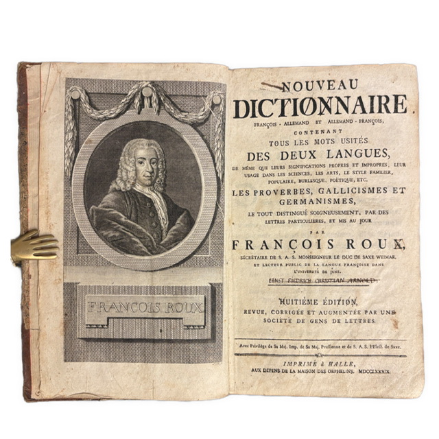 OSVIETENSKÝ SLOVNÍK - Nouveau Dictionnaire François – Allemand et Allemand – François / Neues Teutsches und Französisches Wörter-Buch IMG 4887