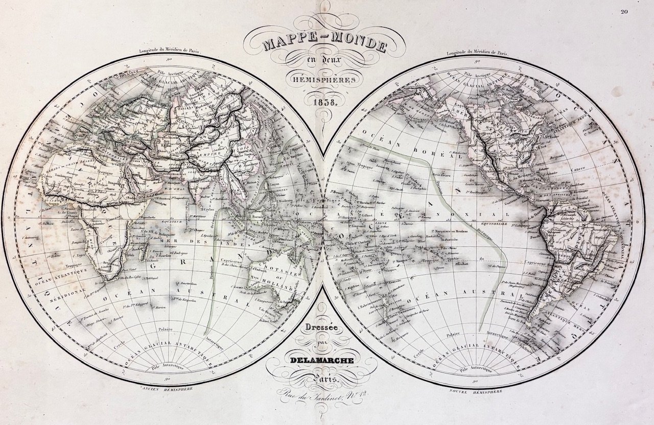 Mappe-Monde en deux Hémisphères