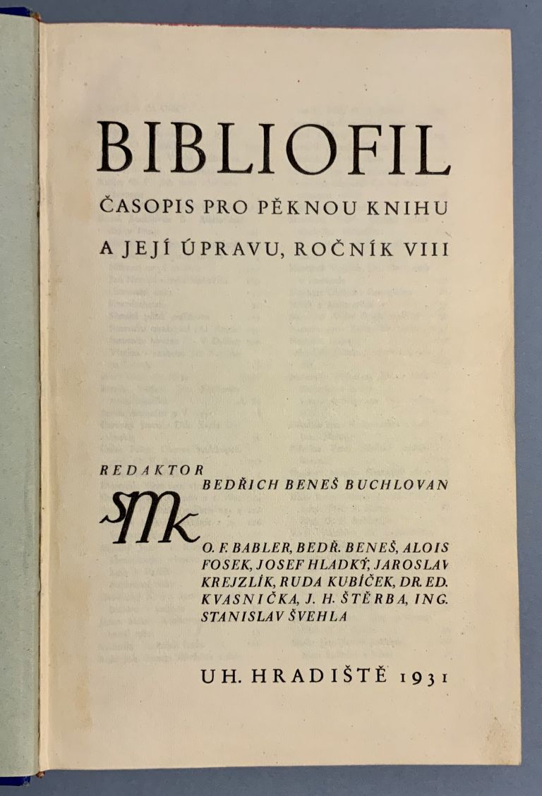 Bibliofil, časopis pro pěknou knihu a její úpravu, ročník VIII. 5FEF6BE2 E269 41CE A6FD 3AEFF74D5BB1