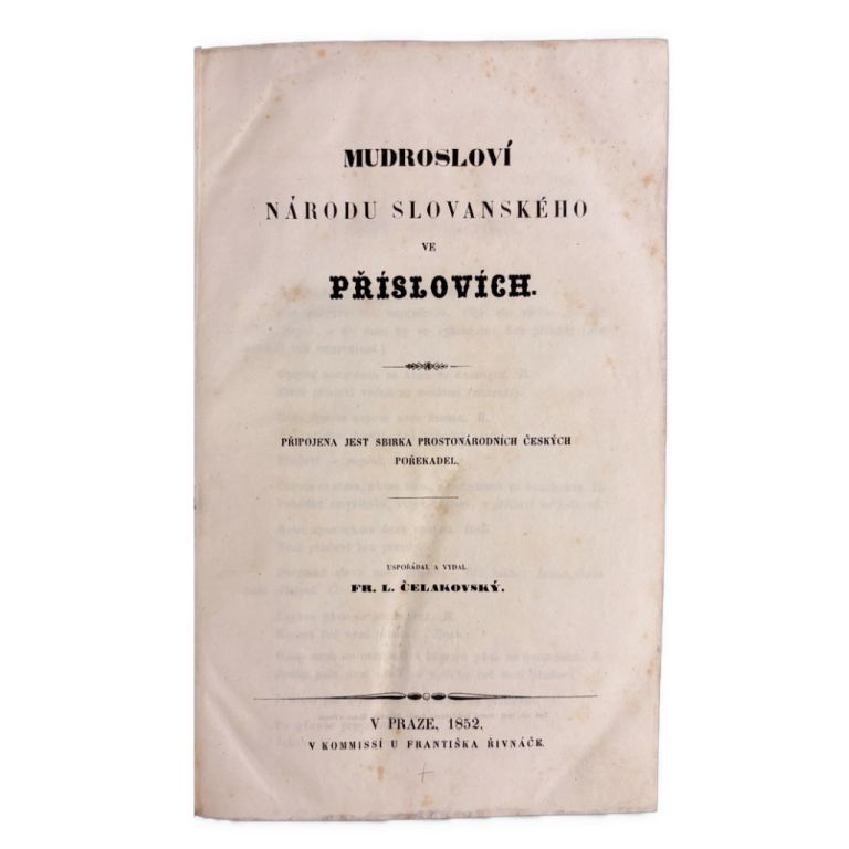 SLOVANSKÉ DEDIČSTVO - Mudrosloví národu slovanského ve příslovích. Připojena jest sbírka prostonárodních českých pořekadel IMG 1321
