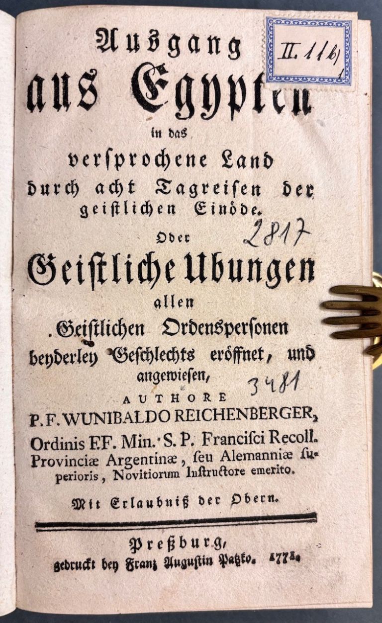 BRATISLAVSKÁ TLAČ - Ausgang aus Egypten in das versprochene Land durch acht Tagreisen der geistlichen Einöde, oder Geistliche Ubungen IMG 8598