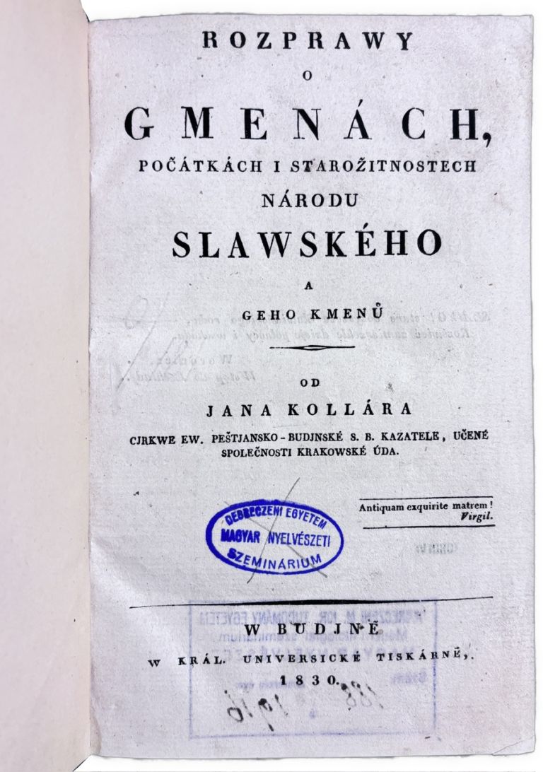 Rozprawy o gmenách, počátkách i starožitnostech národu slawského a geho kmenů - 1. VYDANIE IMG 8728