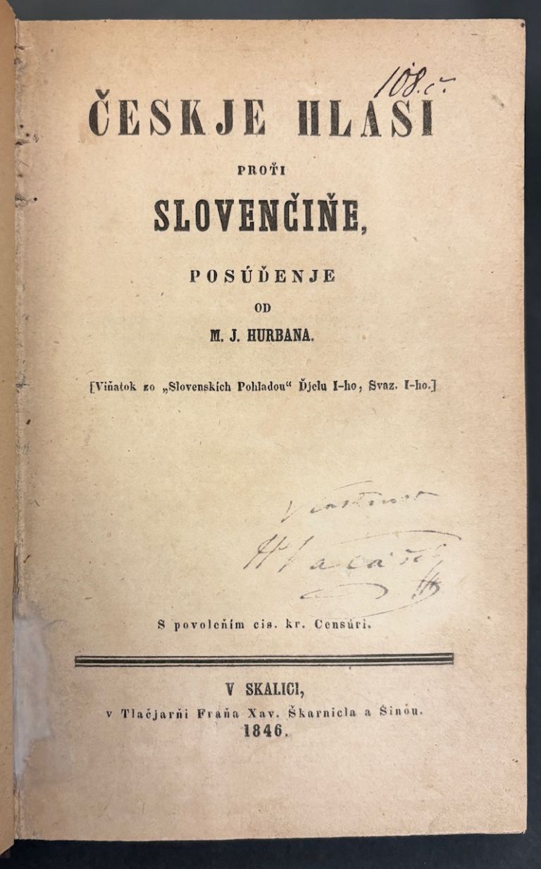 Českje hlasi proti slovenčině, posuďenje + Súbor troch slovenských evanjelických polemických spisov (1846–1863) IMG 9832