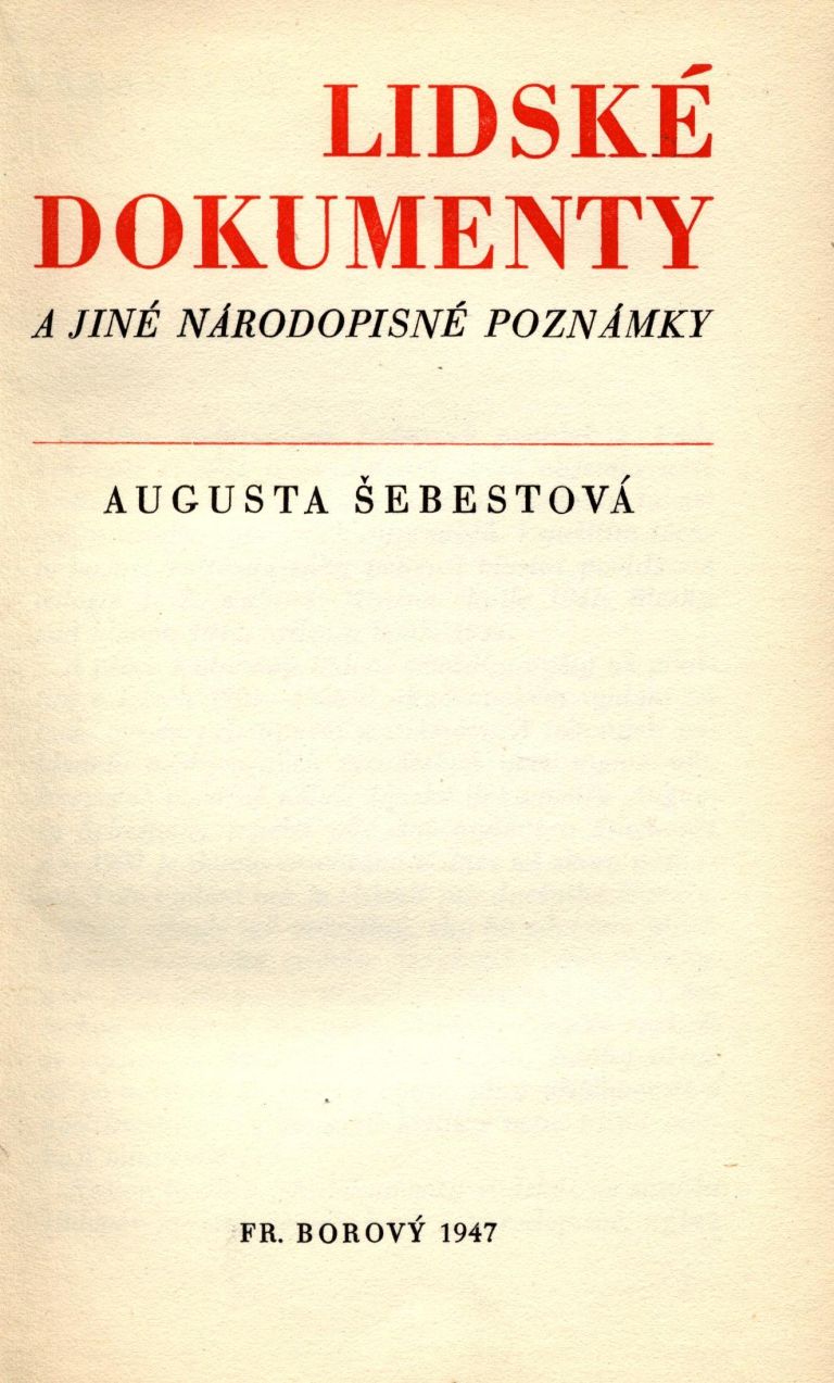 Lidské dokumenty a jiné národopisné poznámky ld